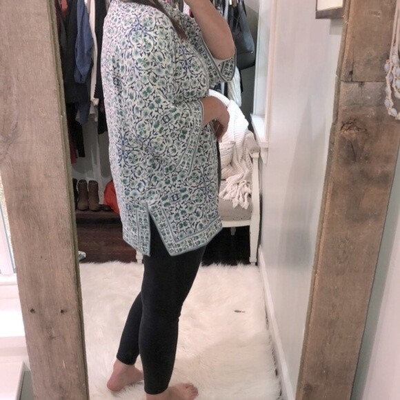 Max Studio size small blue & green cardigan - Picture 3 of 5